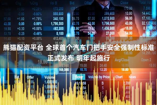 熊猫配资平台 全球首个汽车门把手安全强制性标准正式发布 明年起施行